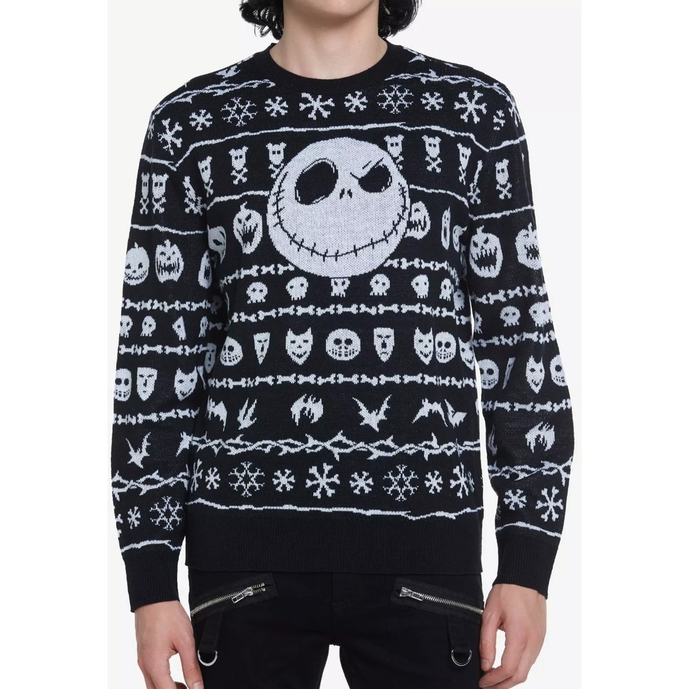 Disney's The Nightmare Before Christmas Fair Isle Intarsia Sweater XL Hot Topic